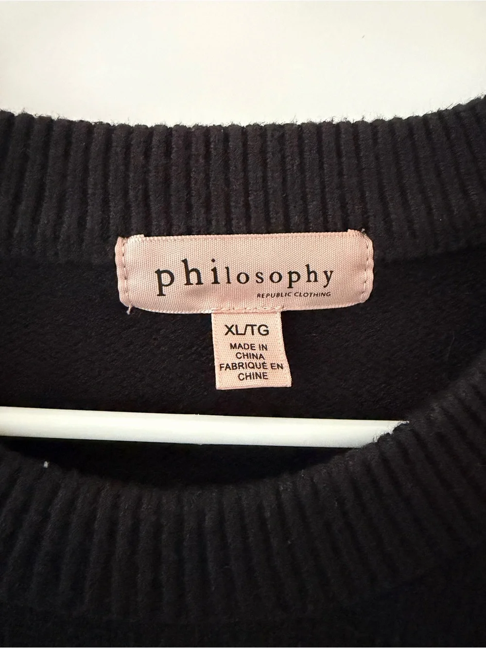 Philosophy Black & White Striped Crewneck Sweater